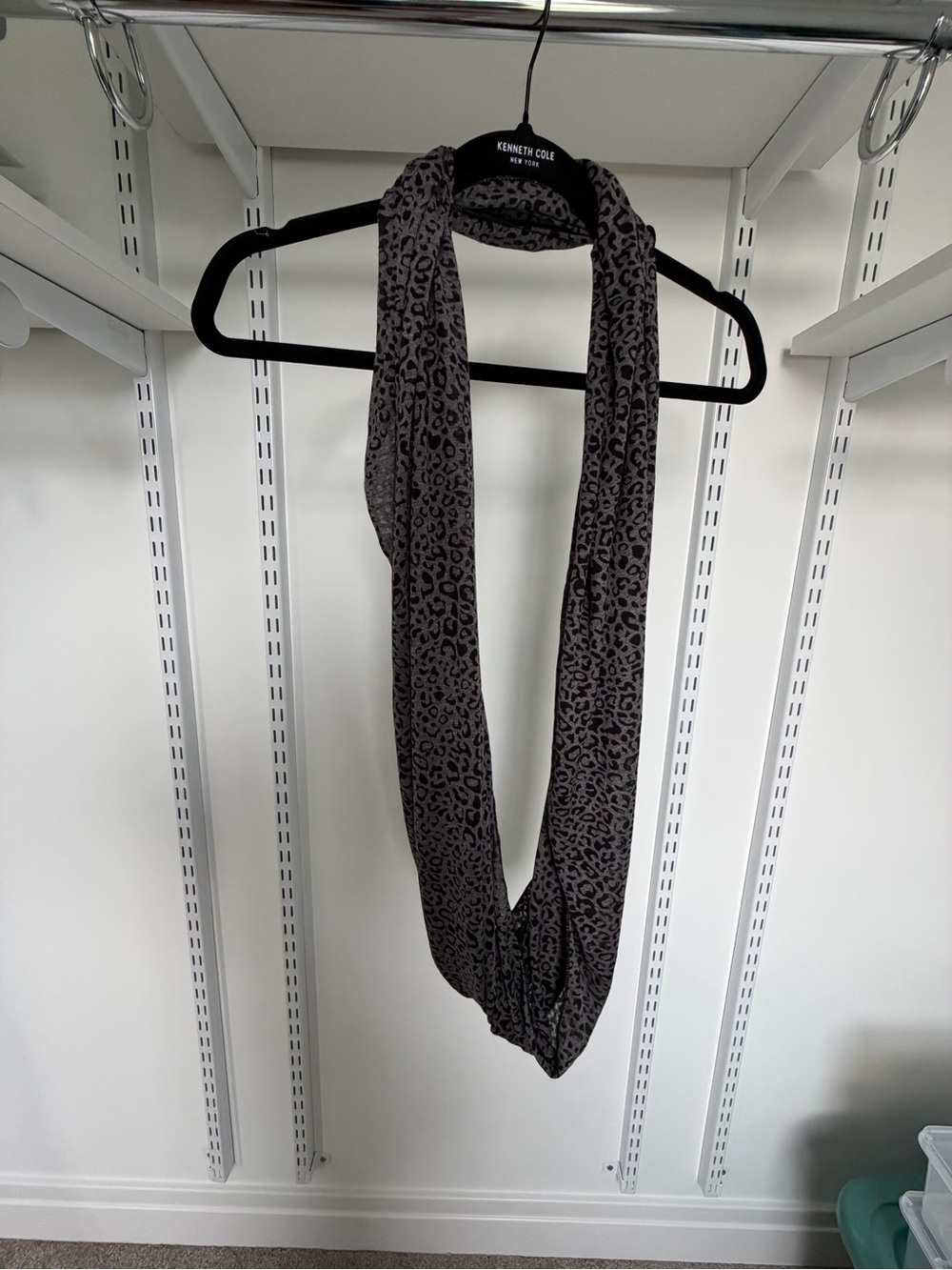 Minicci Gray Leopard Print Infinity Scarf